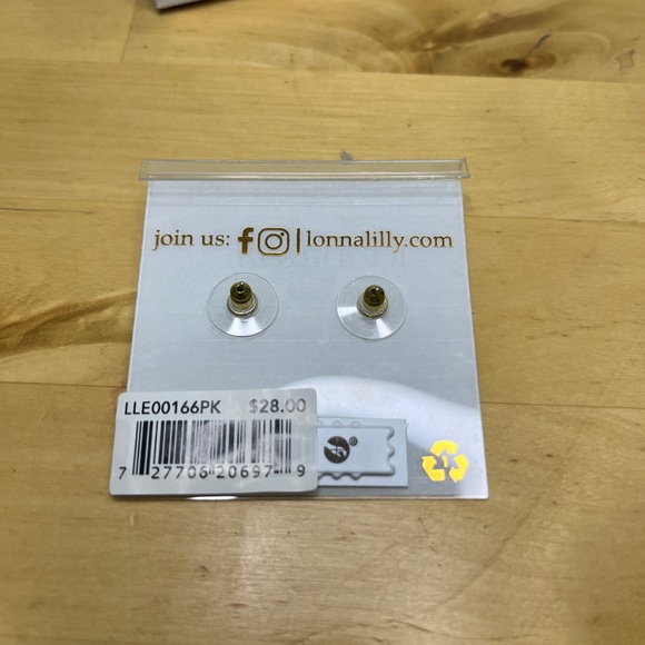 Pink and Gold Flower Earrings Lonna & Lilly NWT - Picture 3 of 3